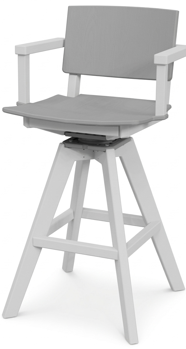 Seaside SYM 23″ Square - Outdoor Swivel Bar Arm Chair