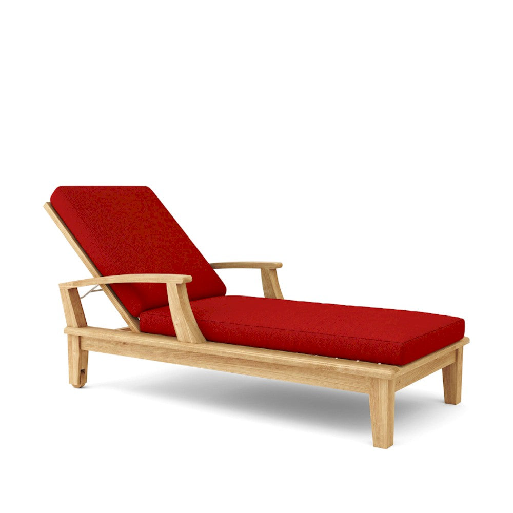 Anderson Teak Brianna Adjustable Teak Sun Lounger Set of 4 with Wheels