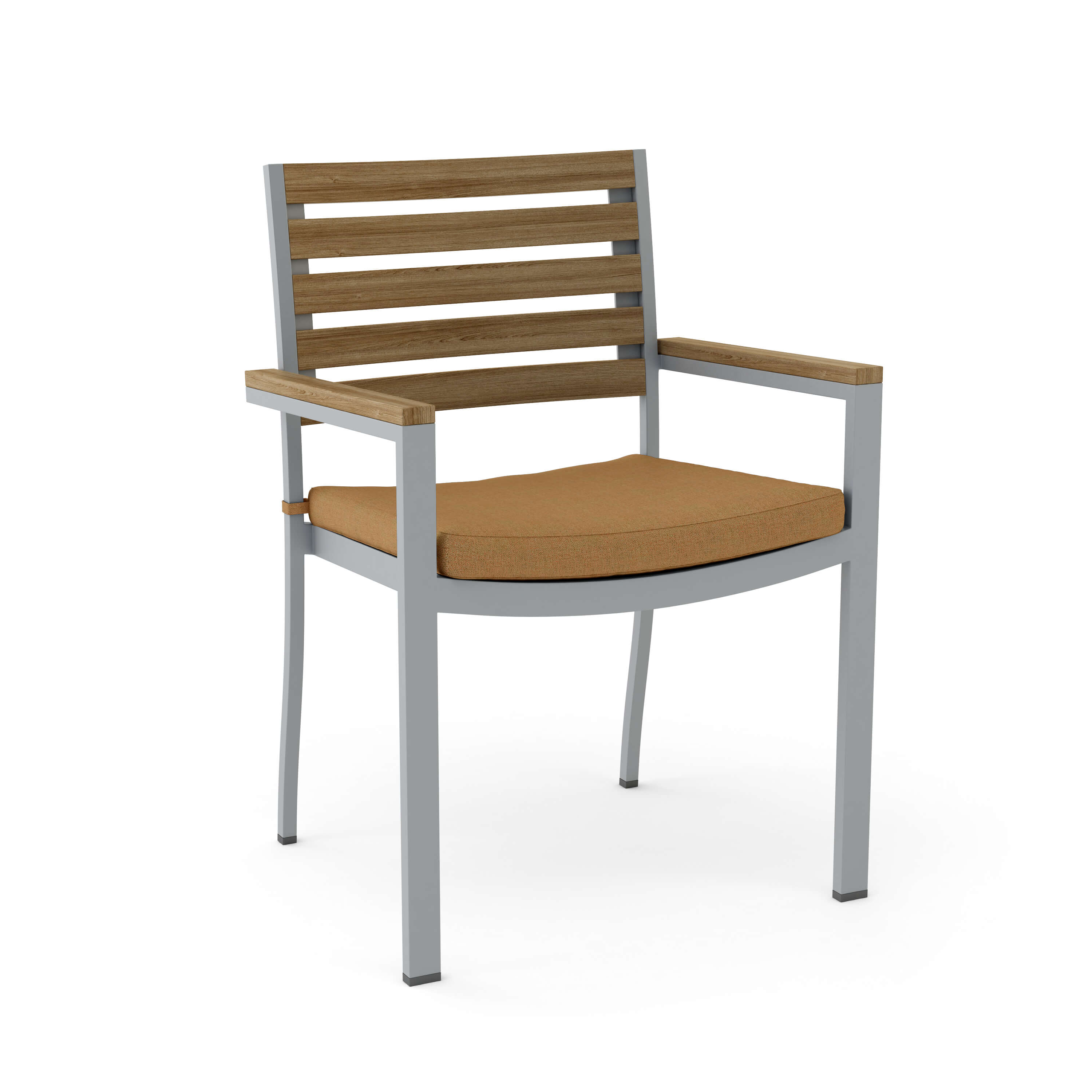 Anderson Teak Seville Stacking Armchair (4-PCS) – Aluminum & Teak Outdoor Seating