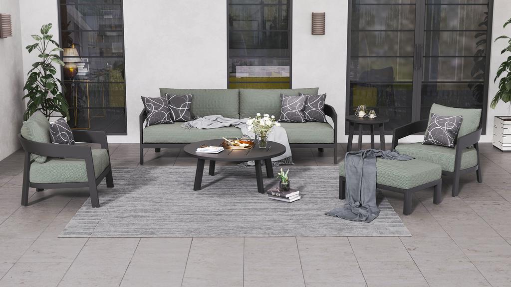 Velio Aluminium Round Side Table - Ambiance Image~~