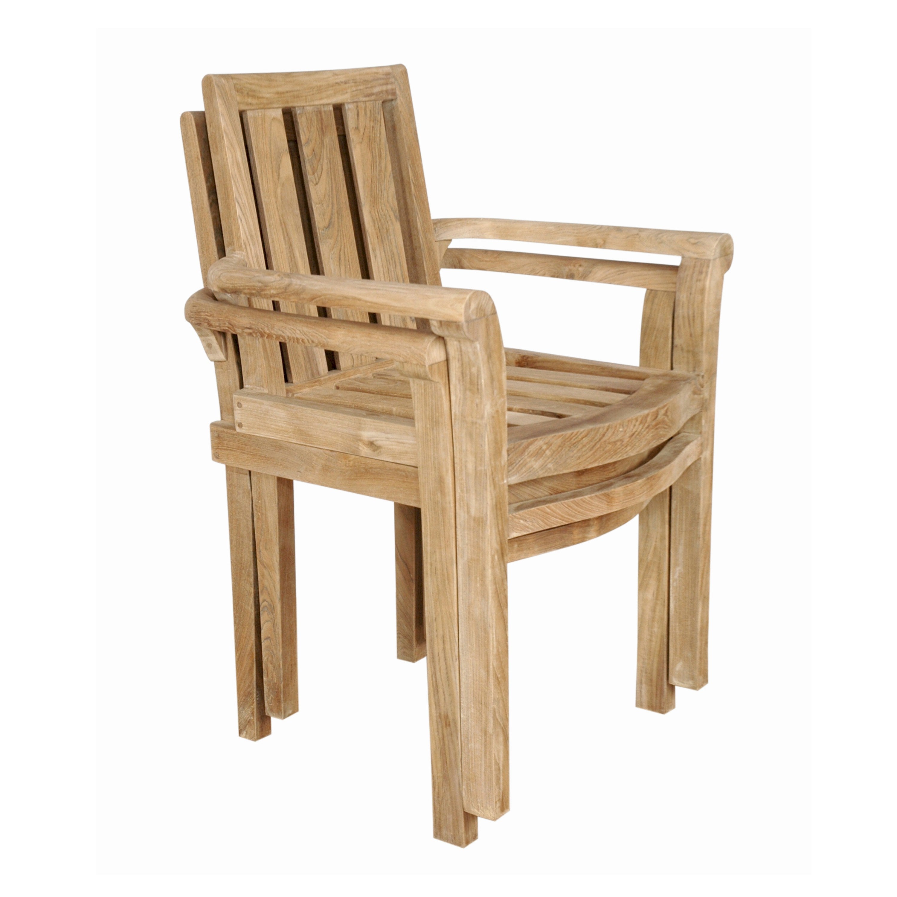 Anderson Teak Classic Stacking Armchair (4-PCS) – Solid Teak Outdoor Seating