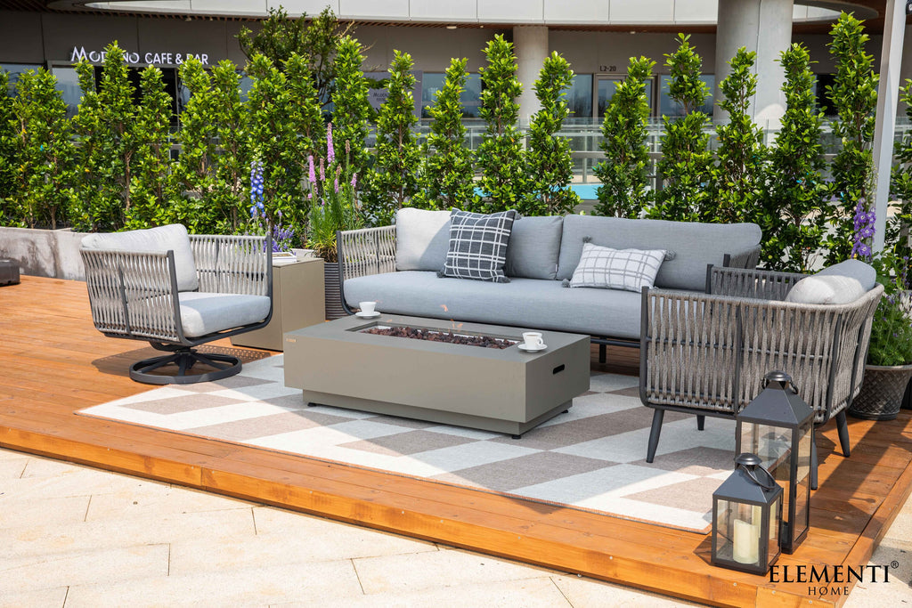 Elementi Milano Outdoor Aluminum 3-Seat Sofa with Sunbrella® Cushions (OS-2504T)