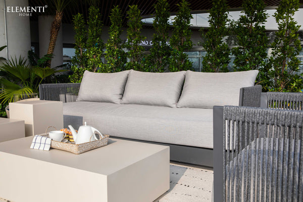 Elementi Capri Outdoor Aluminum 3-Seat Sofa with Sunbrella® Cushions (OS-2503T)