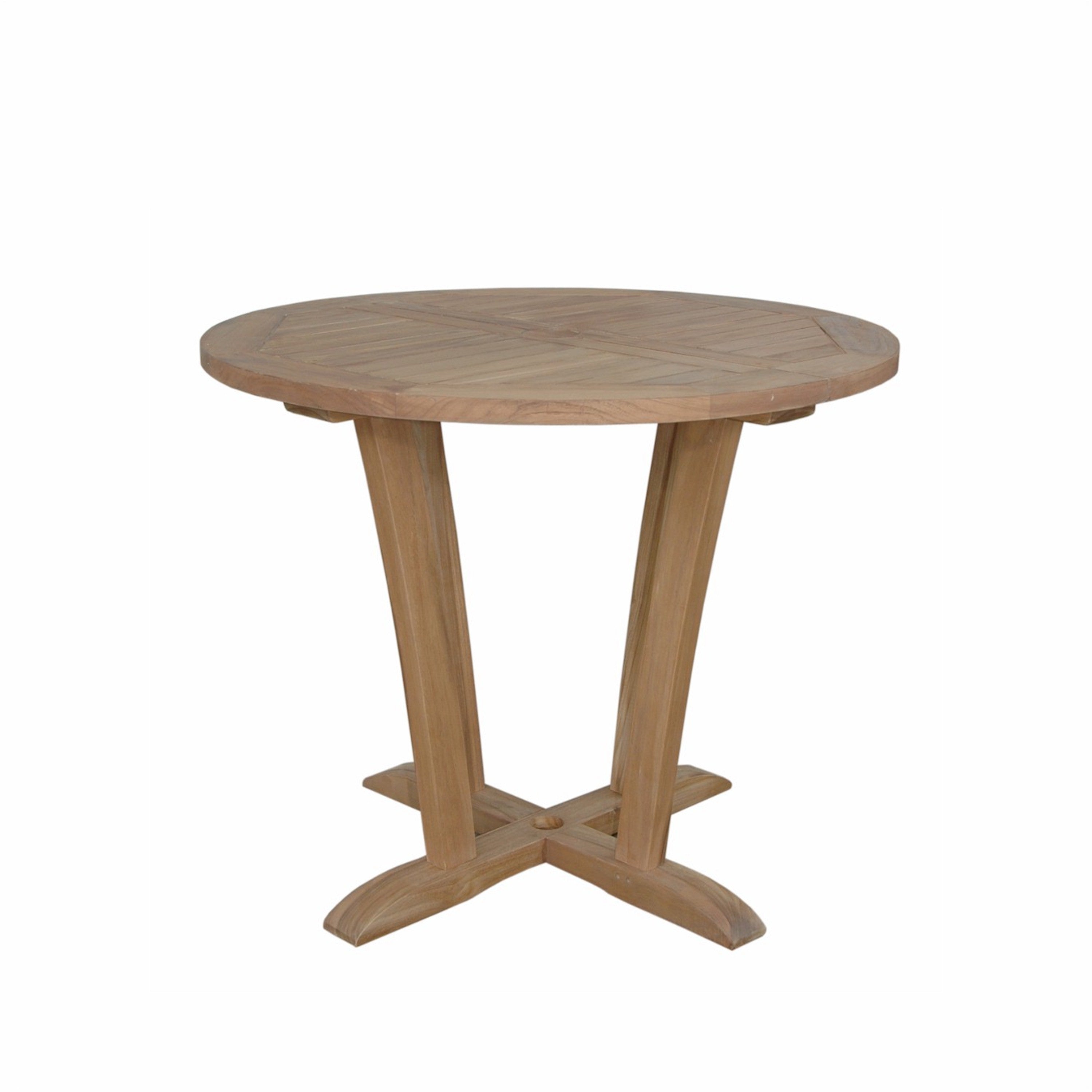 Anderson Teak Descanso 35″ Bistro Round Table – Solid Teak Outdoor Patio Table