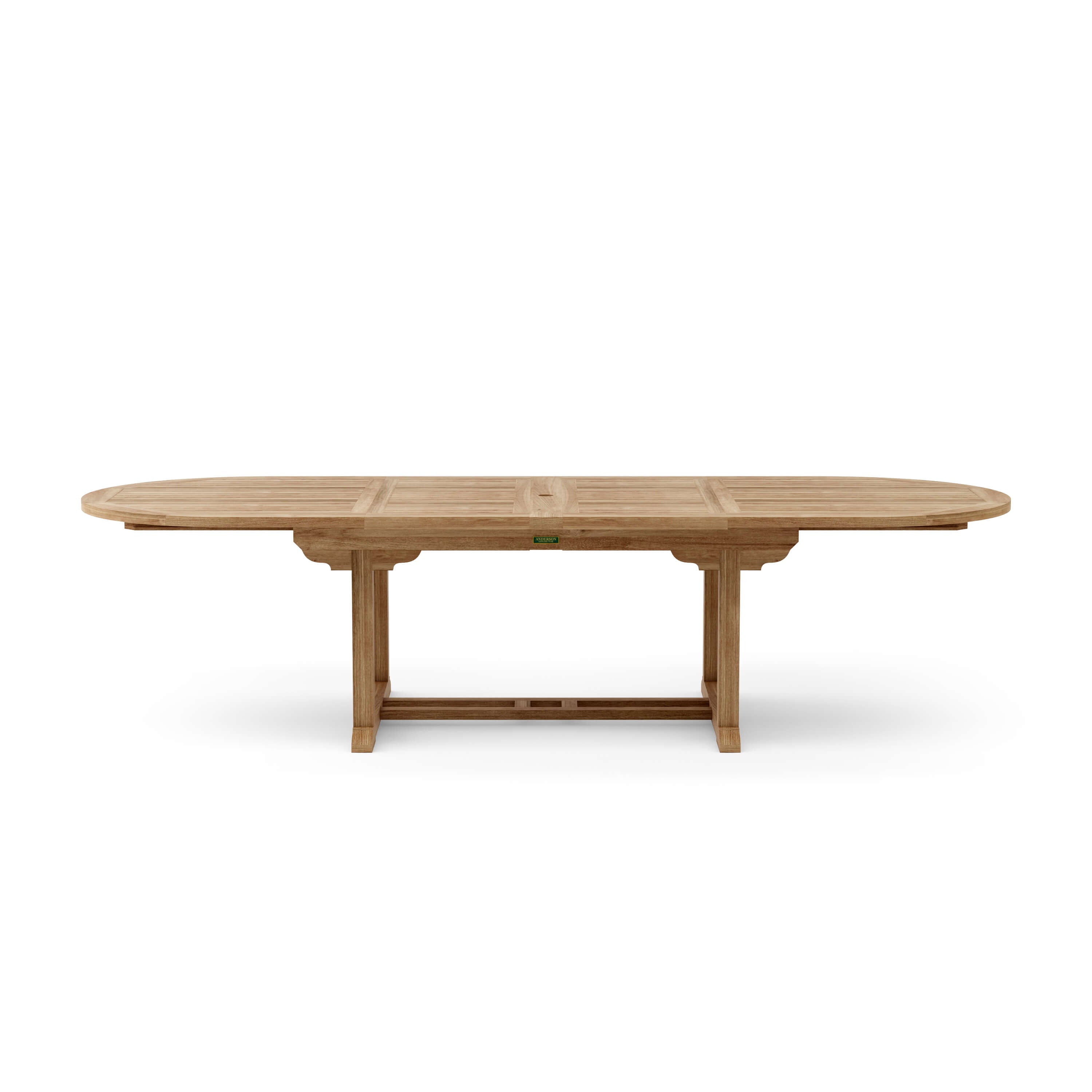 Anderson Teak Bahama 117″ Oval Double Extension Dining Table – Teak Patio Table