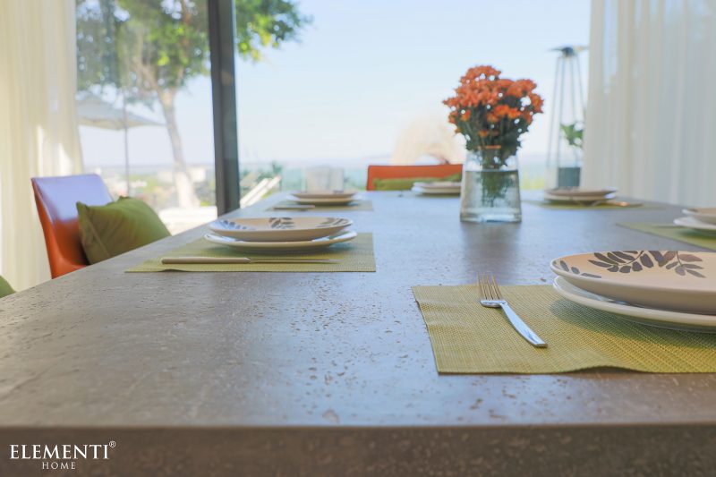 Elementi Home Seine 94.5″ Rectangular Space Grey Concrete Dining Table