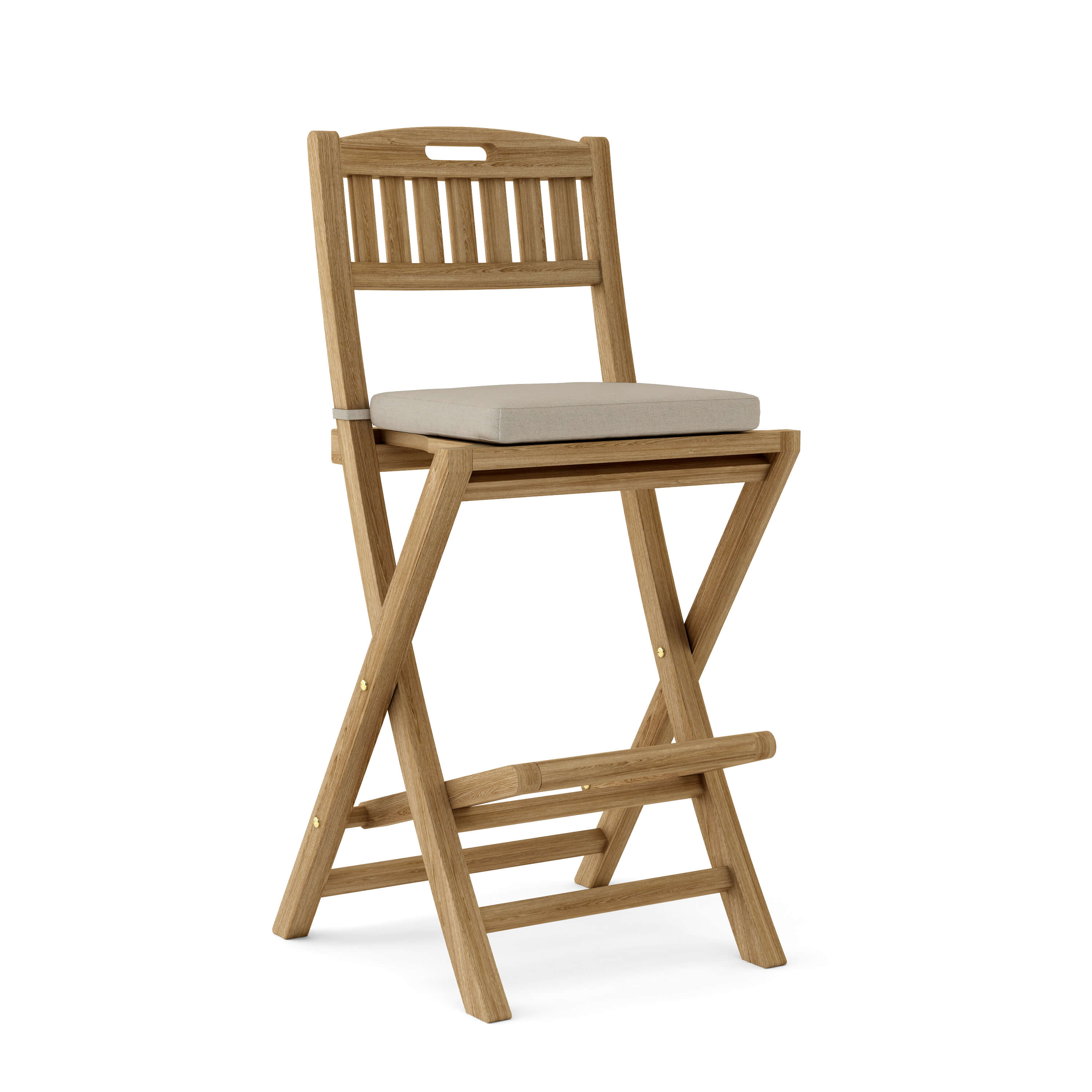 Anderson Teak Altavista Folding Bar Chair – Teak Outdoor Bar Seating