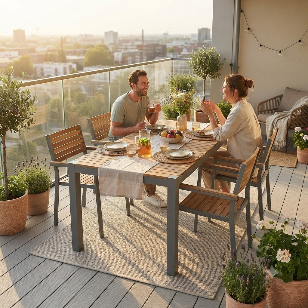 Anderson Teak Seville Rectangular Dining Table – Teak & Aluminum Outdoor Patio Table