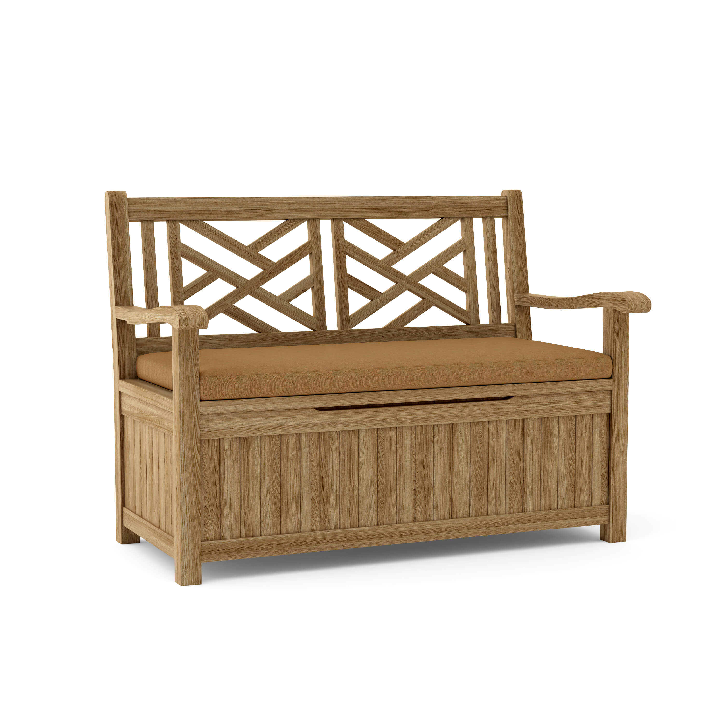 Anderson Teak Vilano Storage Bench – Solid Teak Outdoor Bench with Hidden Storage