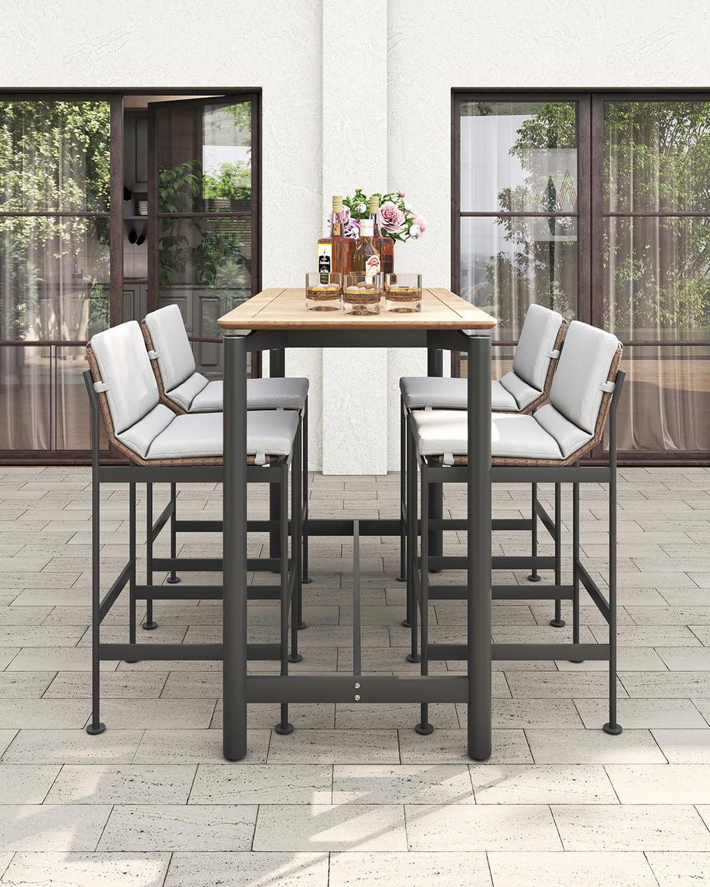 Ara Bar Table Aluminium - Ambiance Image~~