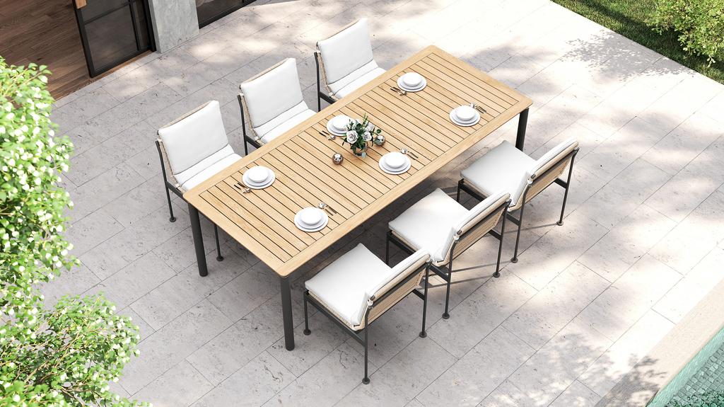 Ara Dining Table 240 Aluminium - Ambiance Image~~