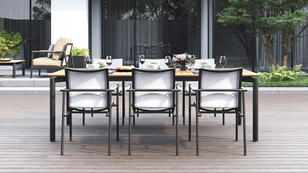 Ara Dining Table 240 Aluminium - Ambiance Image~~