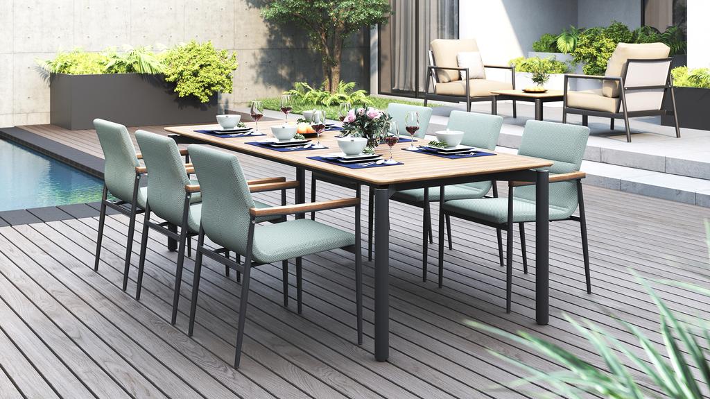 Ara Dining Table 240 Aluminium - Ambiance Image~~