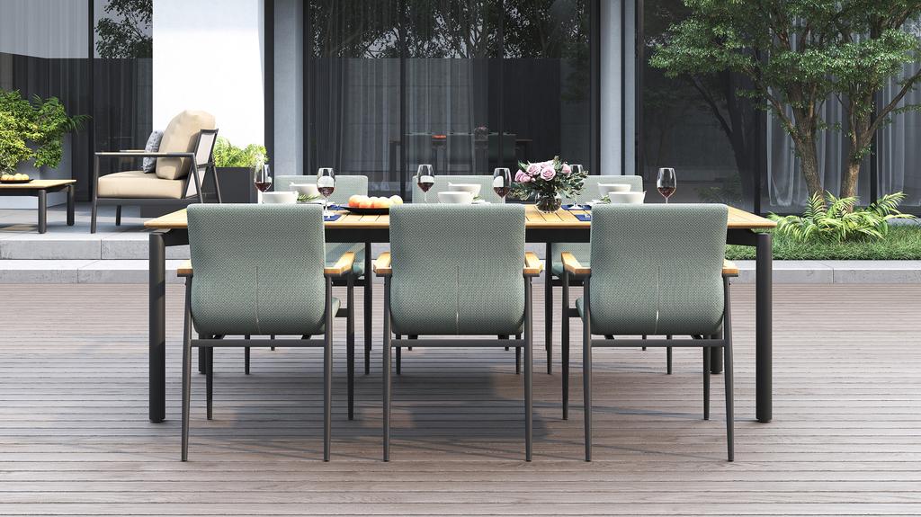 Ara Dining Table 240 Aluminium - Ambiance Image~~