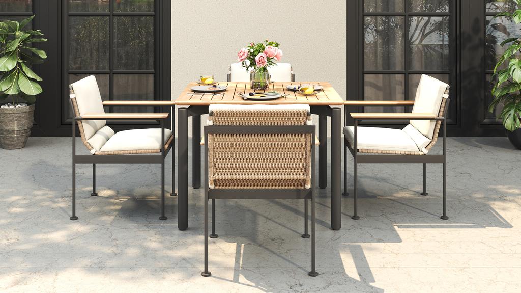 Ara Dining Table 100 Aluminium - Ambiance Image~~