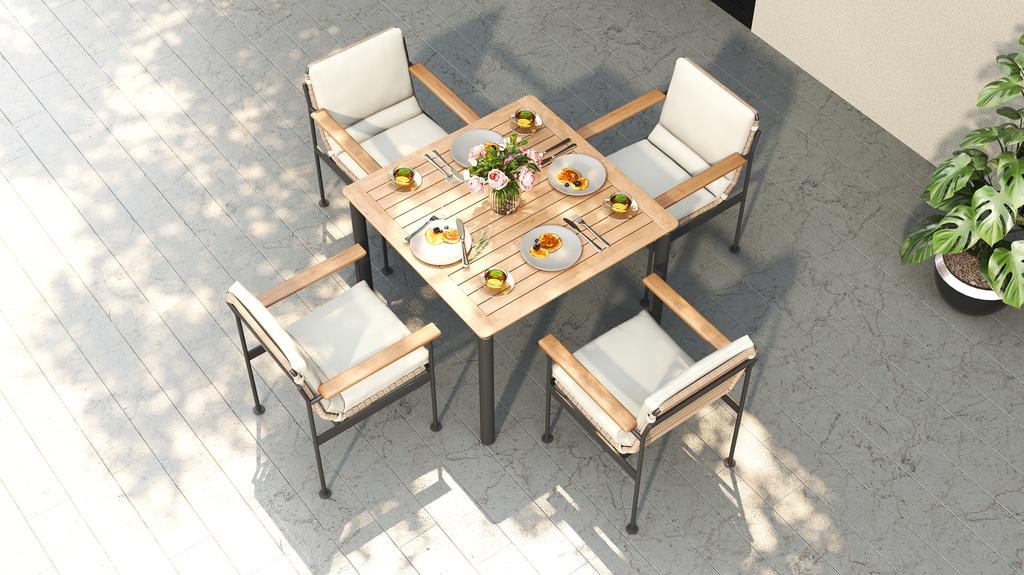 Ara Dining Table 100 Aluminium - Ambiance Image~~