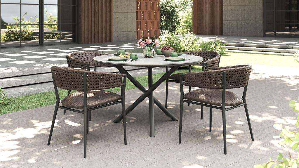 Daze Round Table 120 Ceramic Top - Ambiance Image~~