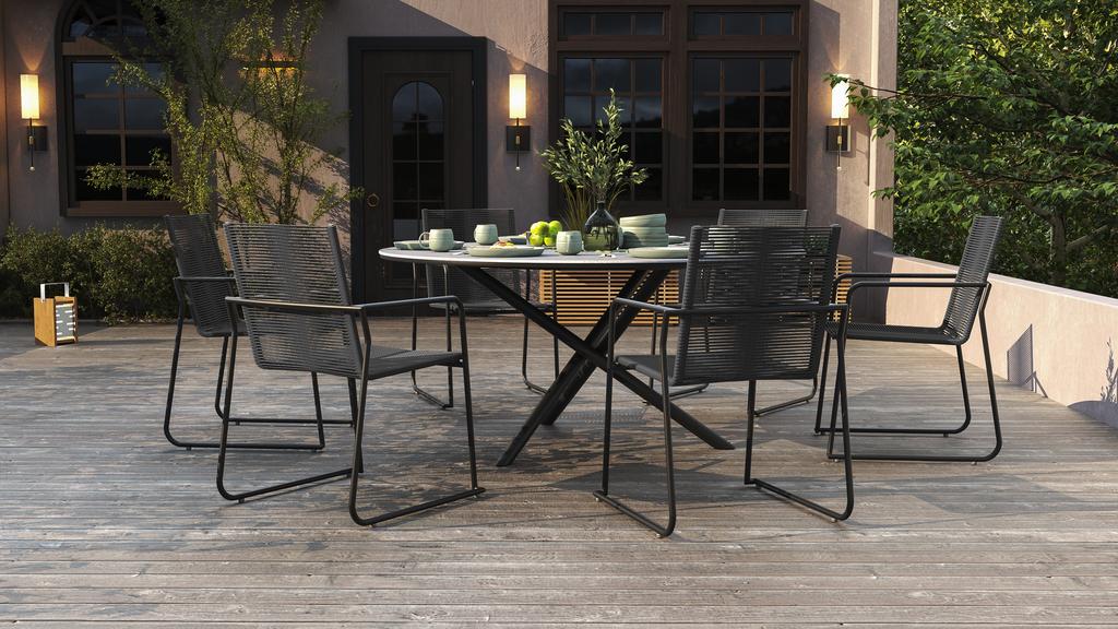 Daze Round Table 120 Ceramic Top - Ambiance Image~~