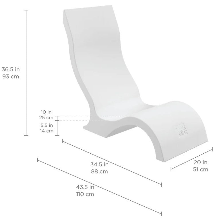 Ledge Signature 44″ Rectangular Resin In-Pool Lounge Chair