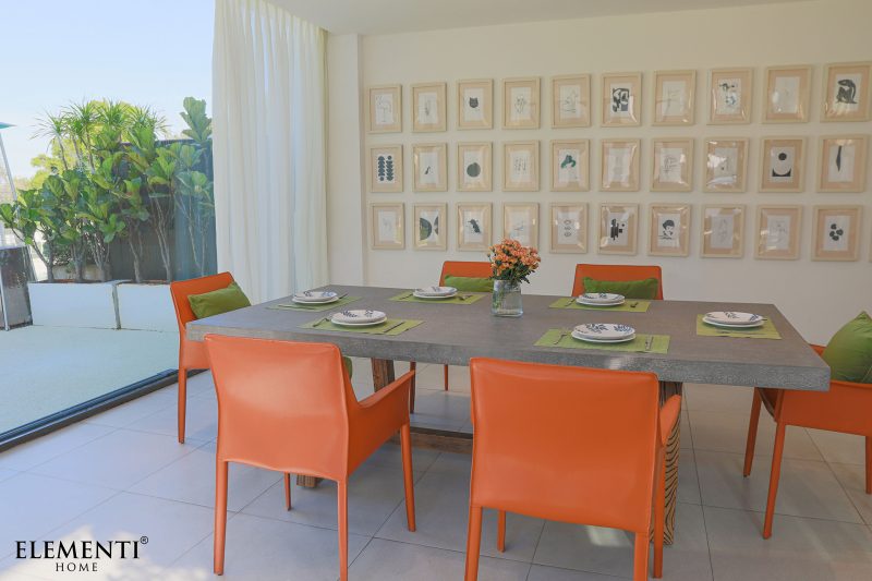 Elementi Home Seine 94.5″ Rectangular Space Grey Concrete Dining Table