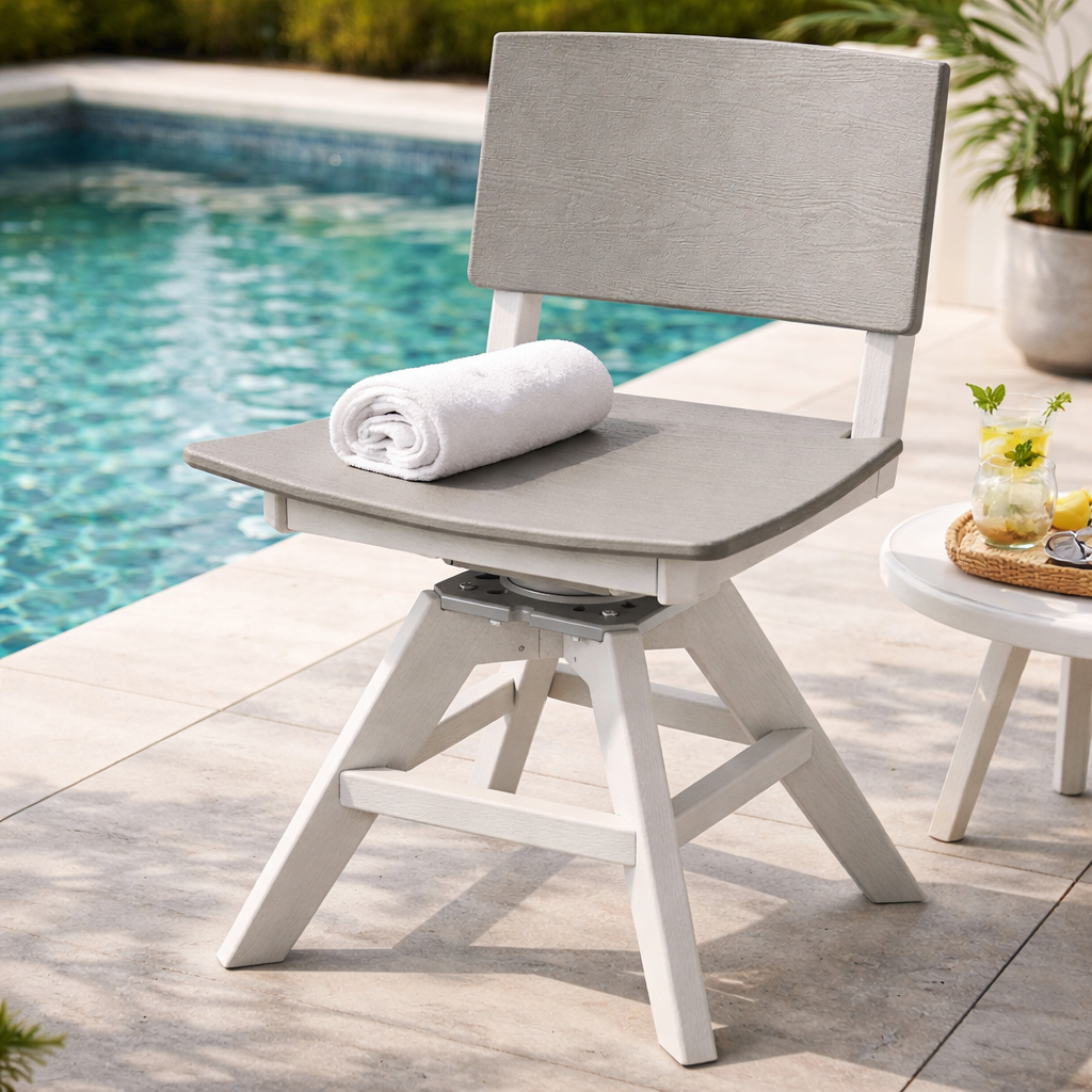 Seaside SYM 20″ Square - Outdoor Swivel Dining Chair