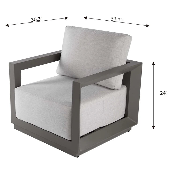 Elementi Newport 31″ Square Aluminum Outdoor Swivel Chair
