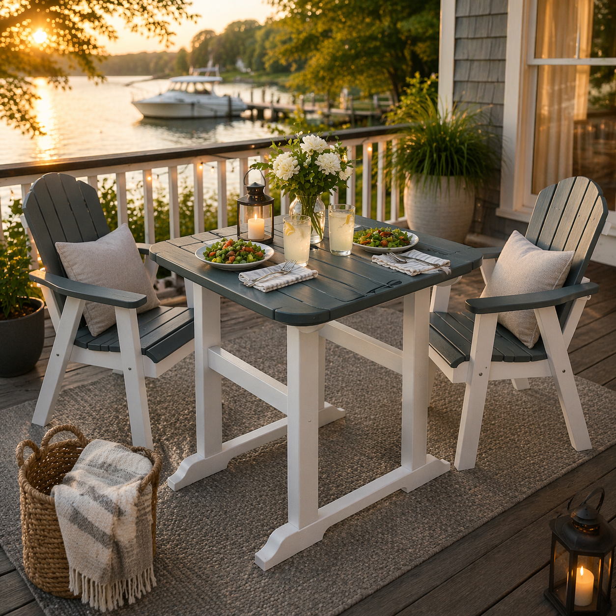 Seaside Portsmouth 30″ Square EnviroWood Outdoor Dining Table