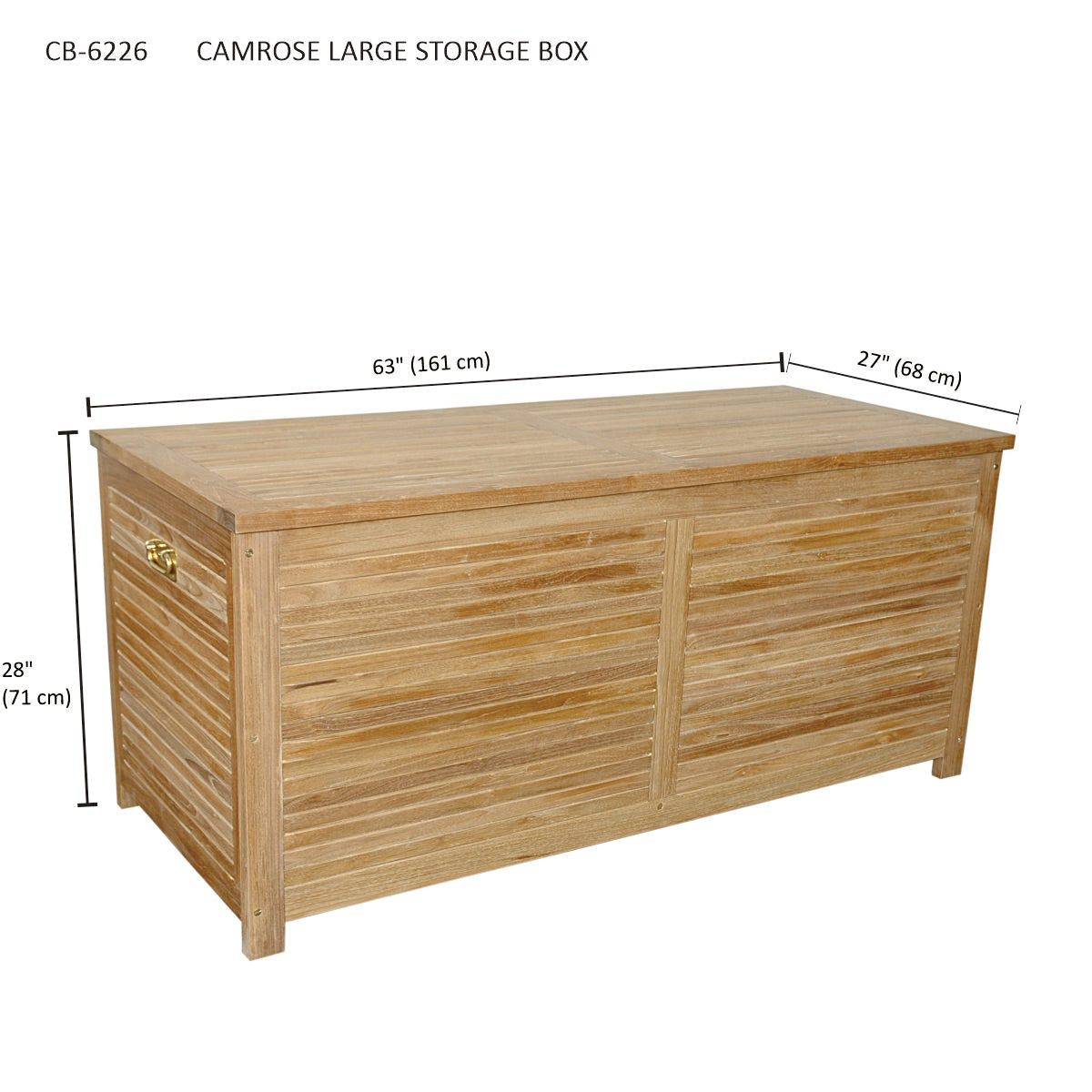 Anderson Teak Camrose Large Solid Teak Outdoor Storage Box