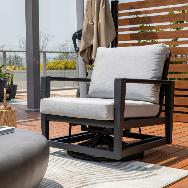 Elementi Laguna 31″ Square Aluminum Outdoor Swivel Glider Chair