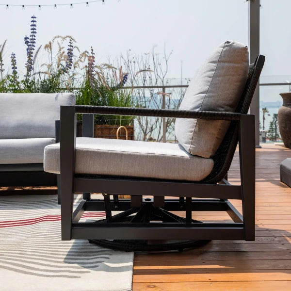 Elementi Laguna 31″ Square Aluminum Outdoor Swivel Glider Chair