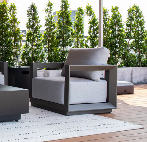 Elementi Newport 31″ Square Aluminum Outdoor Lounge Chair