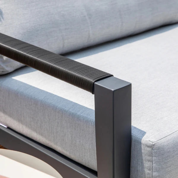 Elementi Laguna 80″ Rectangular Aluminum Outdoor 3-Seat Sofa