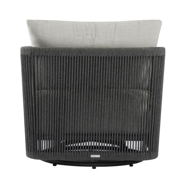 Elementi Capri 34″ Square Aluminum Rope Outdoor Swivel Chair