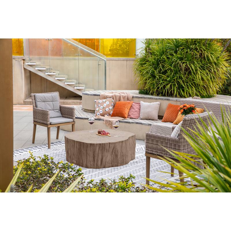 Elementi Home Daintree 19″ Stump Drift Wood Concrete Side Table
