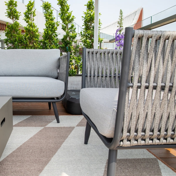 Elementi Milano 30″ Square Aluminum Rope Outdoor Lounge Chair