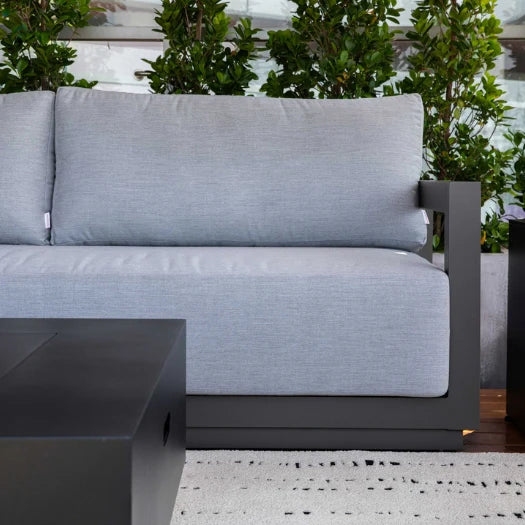 Elementi Newport 82″ Rectangular Aluminum Outdoor 3-Seat Sofa