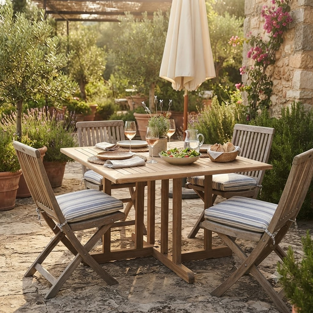 Anderson Teak Montage 47″ Butterfly Folding Table – Solid Teak Outdoor Patio Table