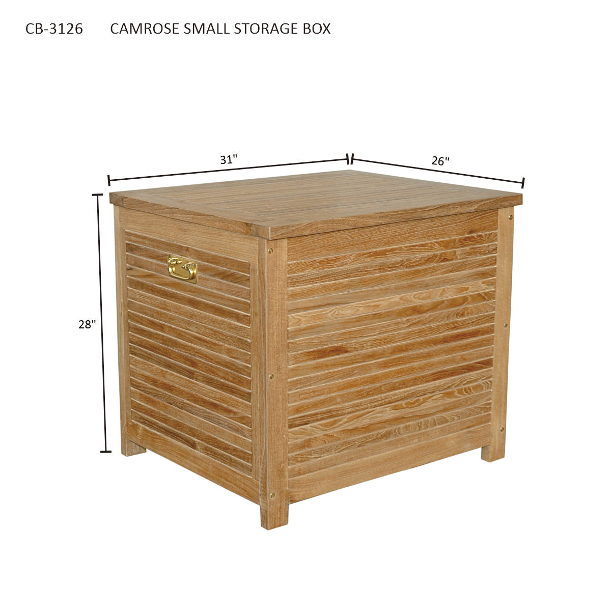 Anderson Teak Camrose Small Solid Teak Outdoor Storage Box