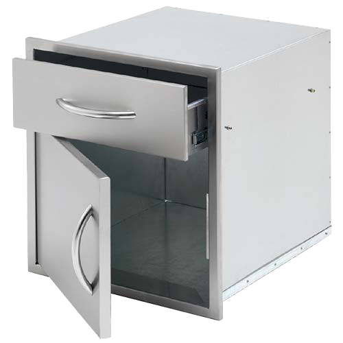 Cal Flame 18″ Door & Drawer Combo – Stainless BBQ Island Storage