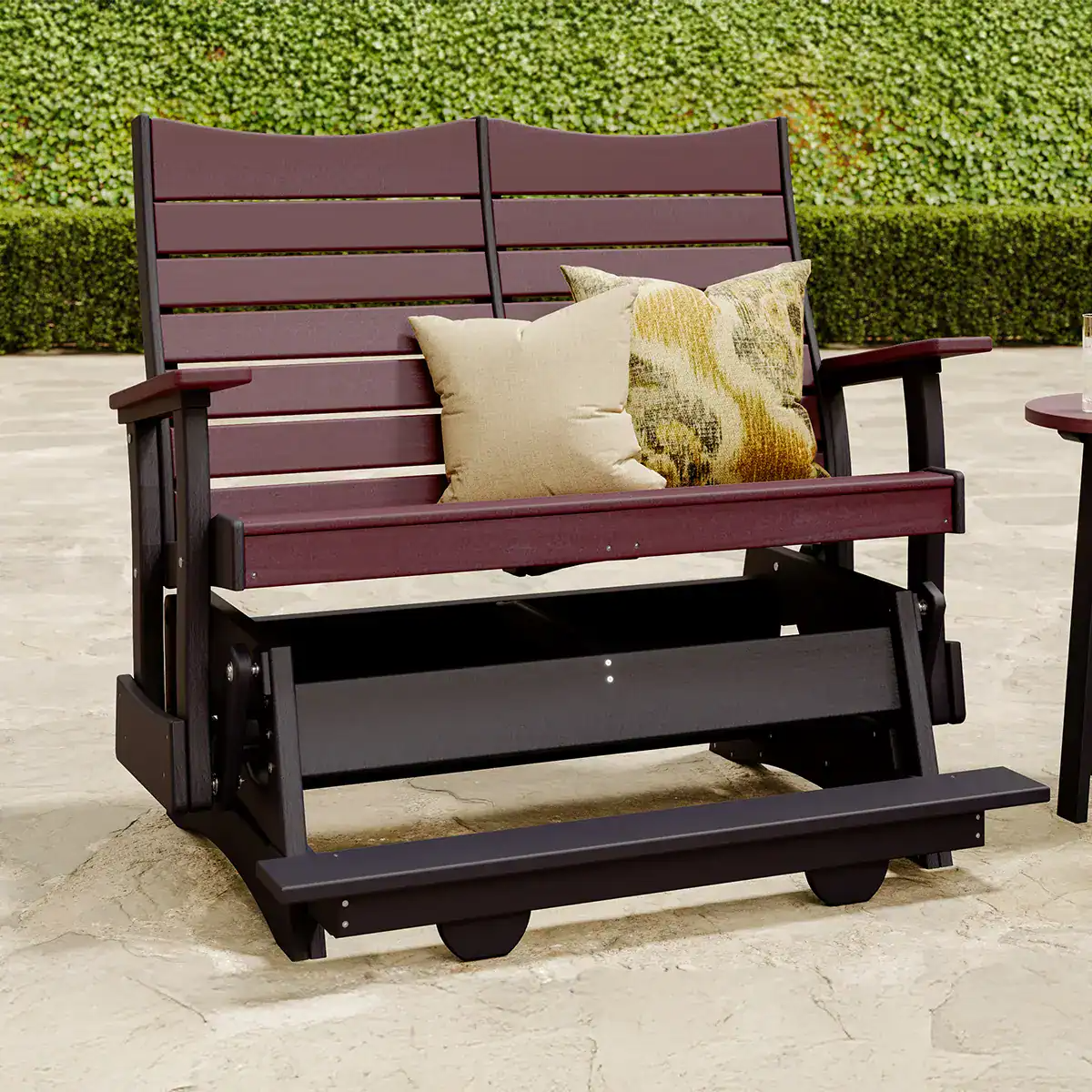 LuxCraft – 4′ Contour Balcony Glider – Elevated Outdoor Glider with Sculpted Comfort