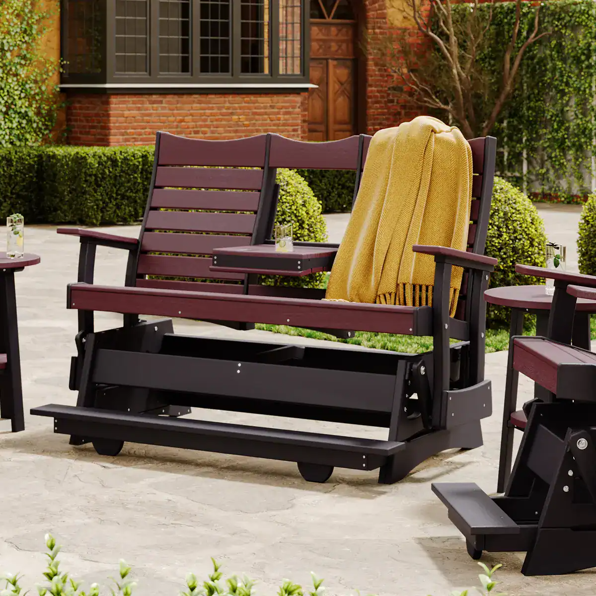 LuxCraft – 5′ Contour Balcony Glider – Elevated Outdoor Glider for Spacious Seating