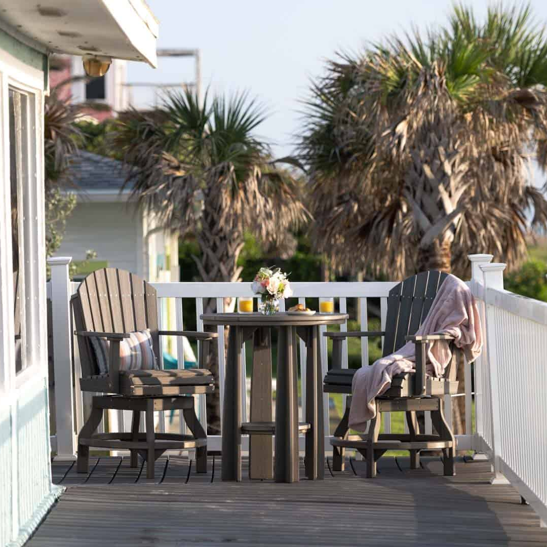 LuxCraft – Adirondack Swivel Chair – 360° Swivel Outdoor Dining Chair