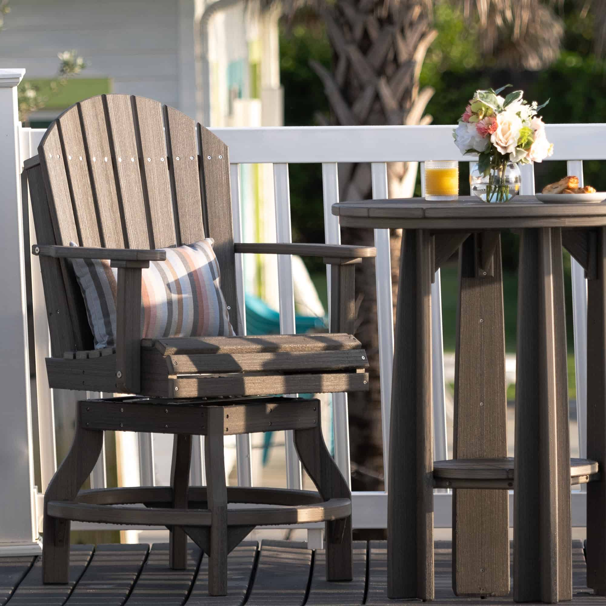 LuxCraft – Adirondack Swivel Chair – 360° Swivel Outdoor Dining Chair