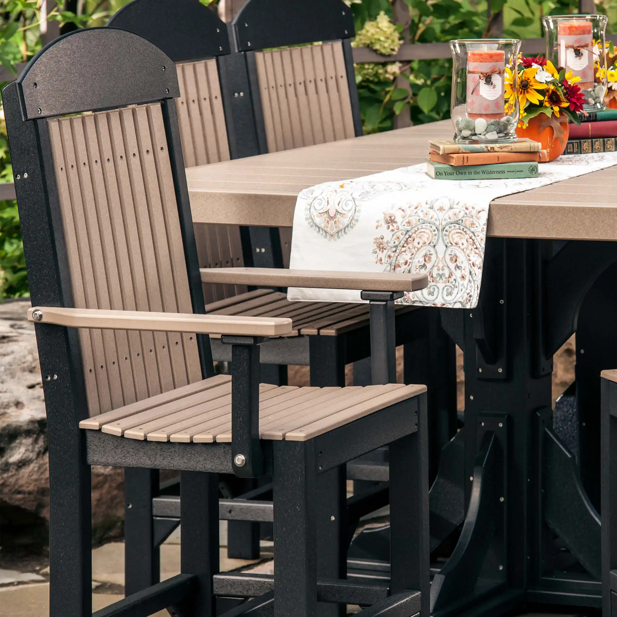 LuxCraft – Classic Arm Chair – Outdoor Dining Chair with Comfortable Armrests