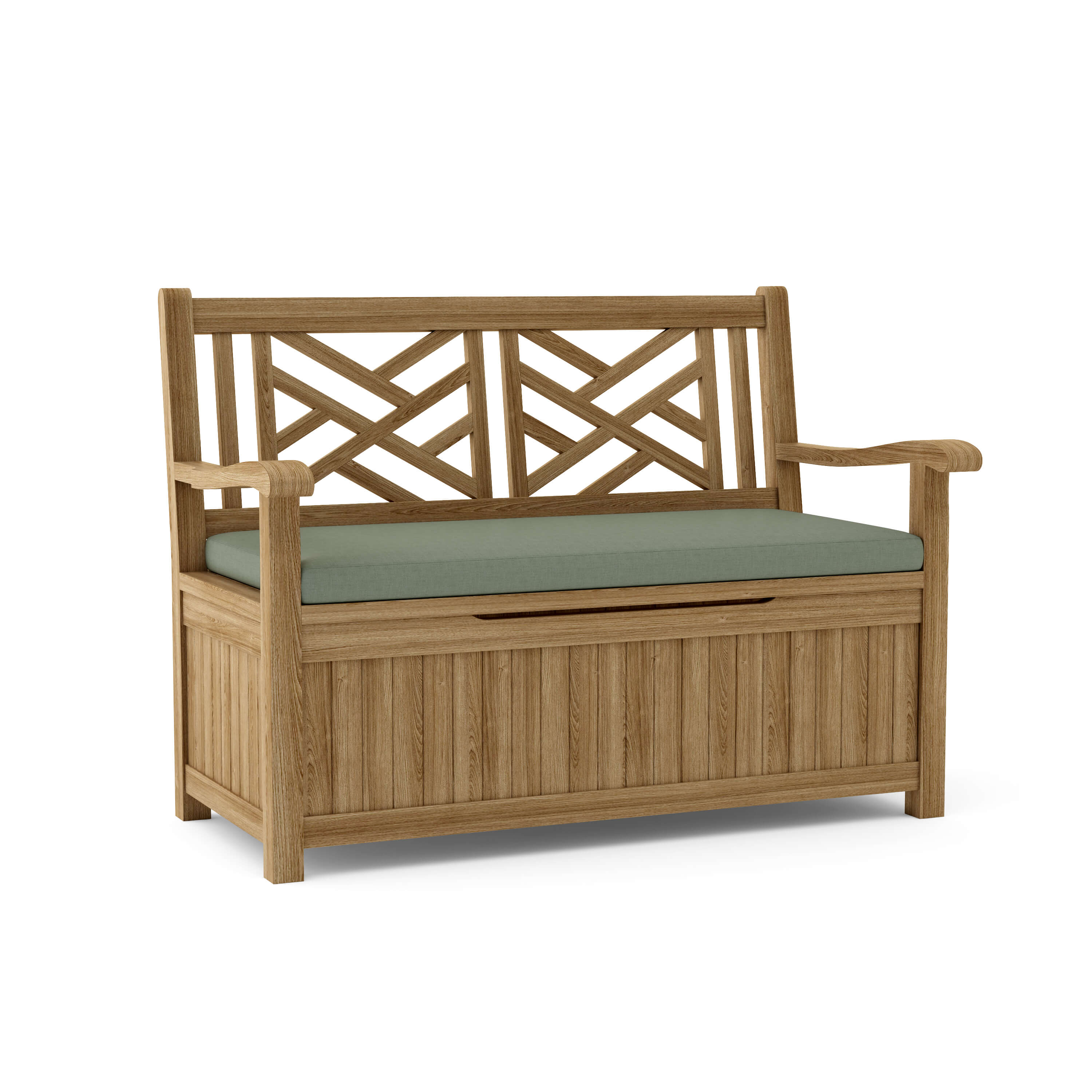 Anderson Teak Vilano Storage Bench – Solid Teak Outdoor Bench with Hidden Storage