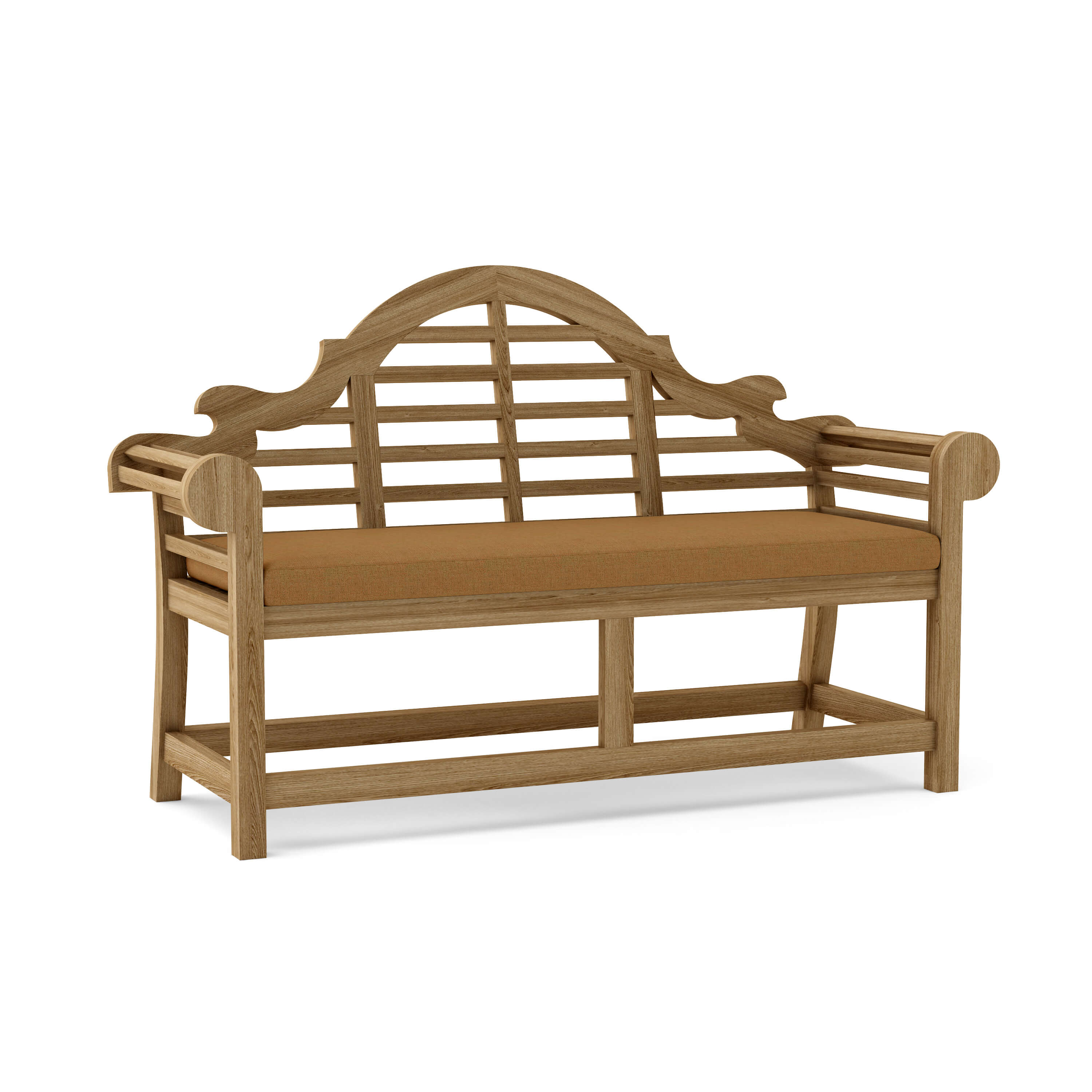 Anderson Teak Marlborough 2-Seater Bench – Lutyens Style Solid Teak Outdoor Garden Bench