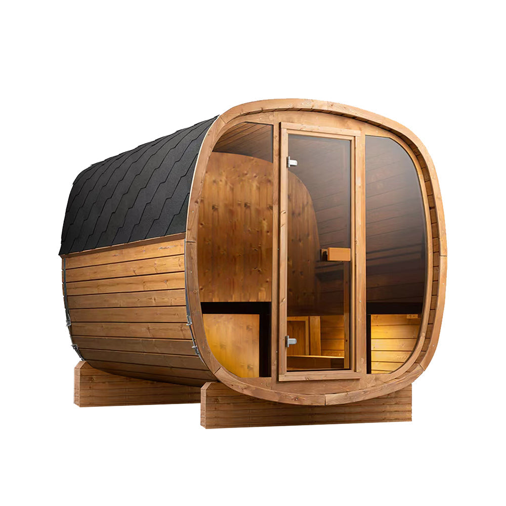 Orivon Wellness Auris Two Luxury Outdoor Cedar Sauna – 3-4 Person Outdoor Sauna Cabin
