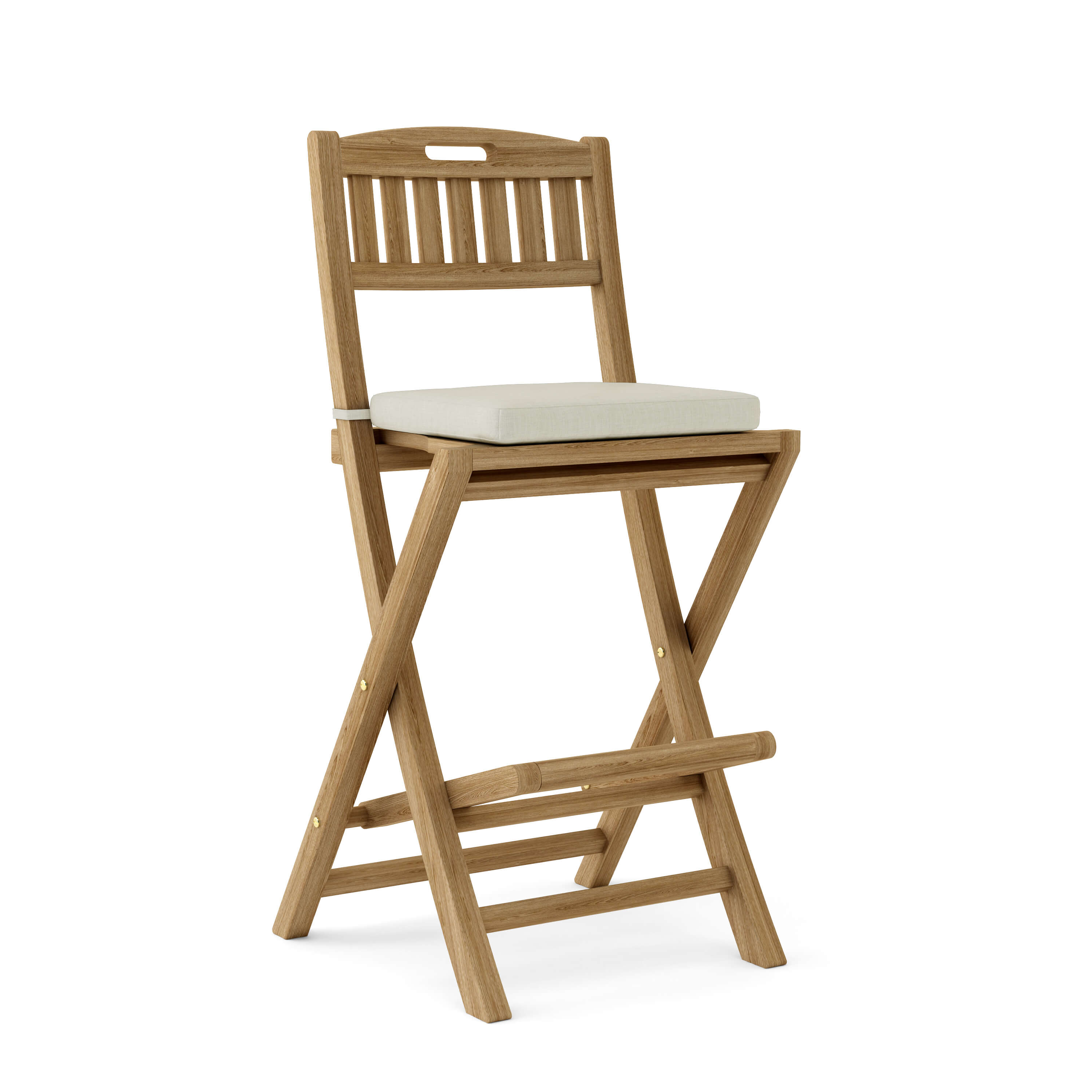 Anderson Teak Altavista Folding Bar Chair – Teak Outdoor Bar Seating