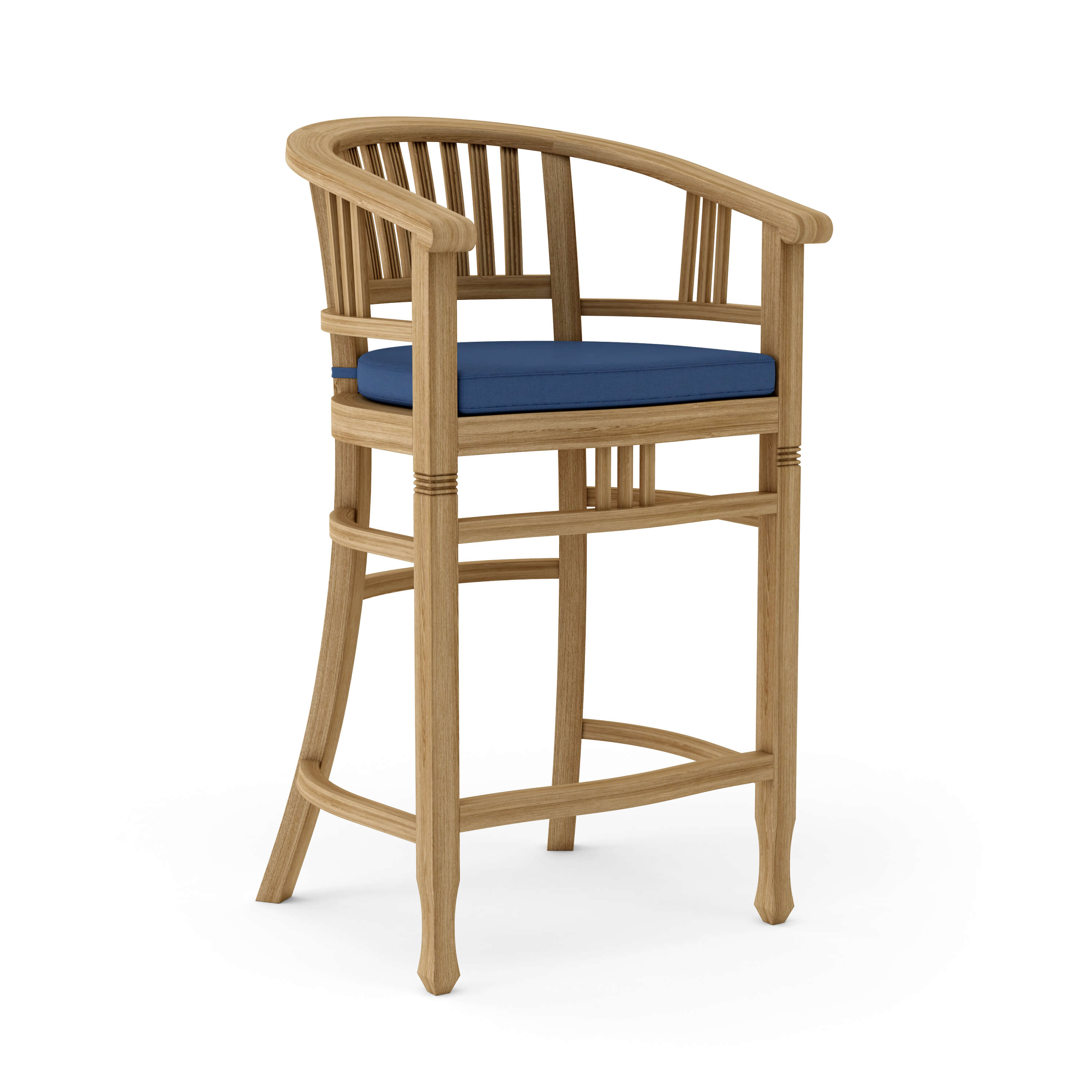 Anderson Teak Captain Bar Chair – Solid Teak Outdoor Bar Seating