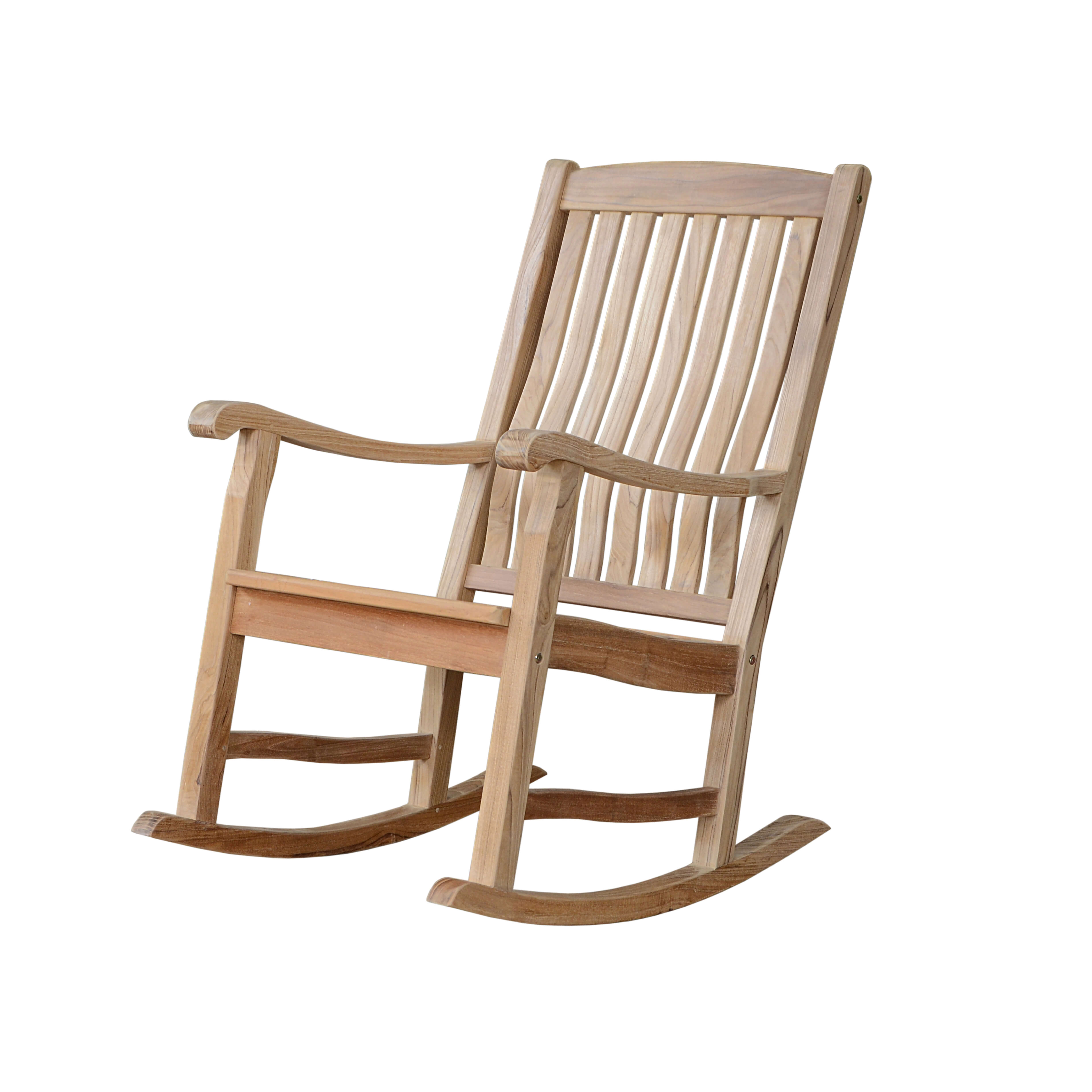 Anderson Teak Ipanema Rocking Armchair – Curved Teak Outdoor Rocker
